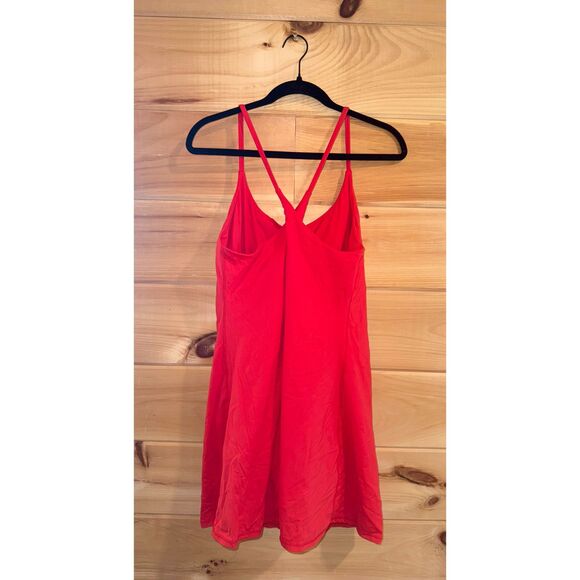 Women's Red A-Line Activewear Dress with Skort - Picture 2 of 3